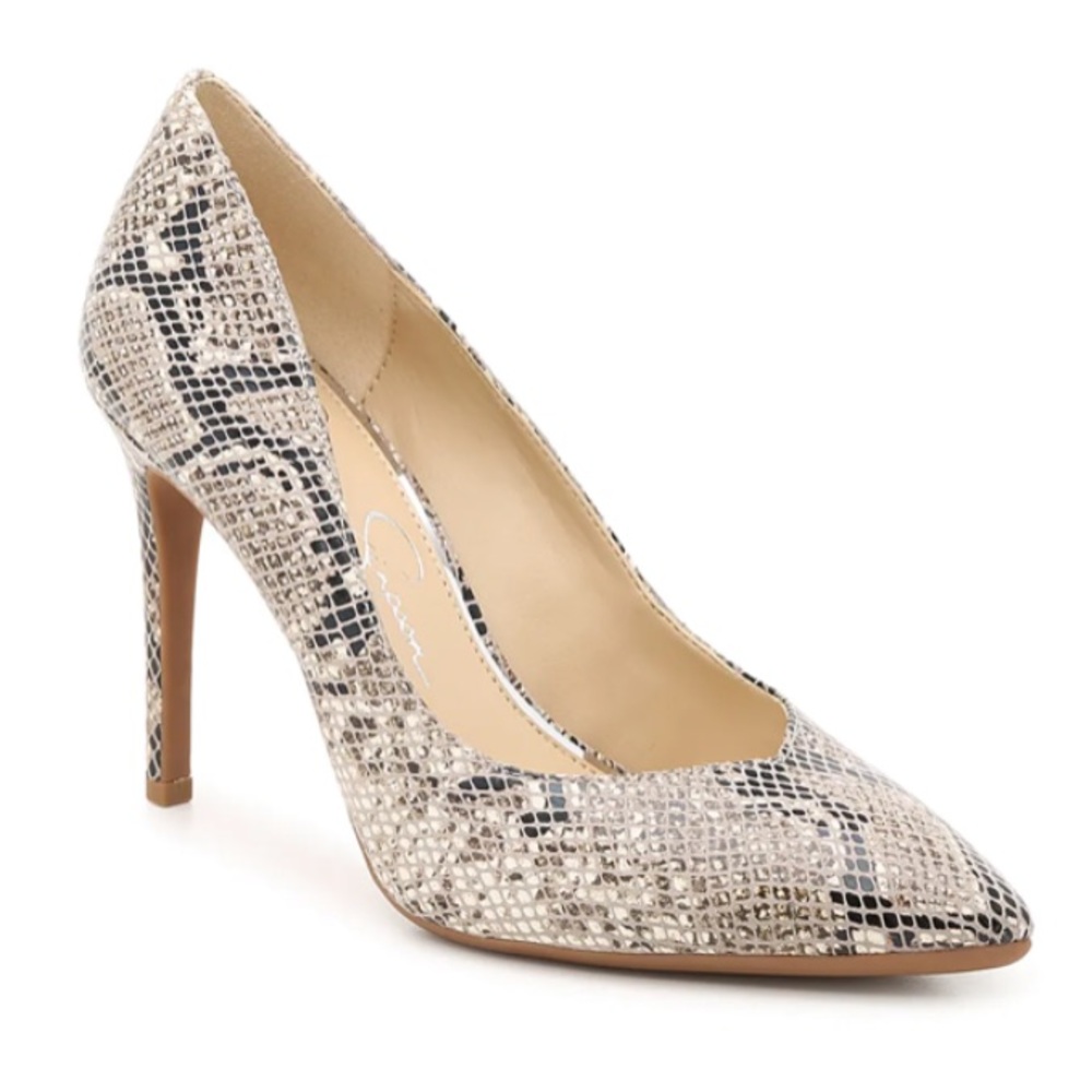 Jessica Simpson Faux Snakeskin Haneh Pumps, 7.5